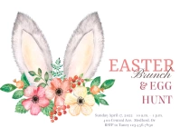 Ears Easter Brunch and Egg Hunt Invitation Postal template