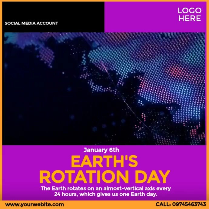 Earth's Rotation Day Instagram Post template