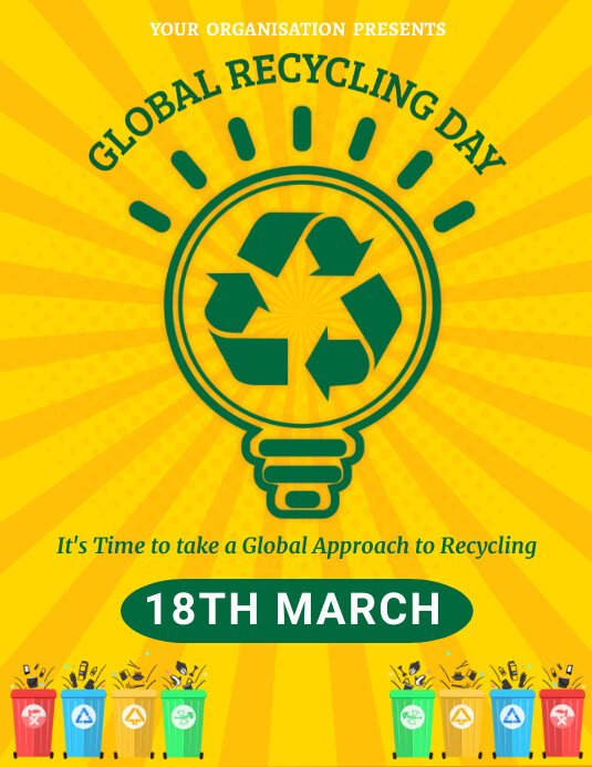 Global recycling day,environmental health Flyer (US Letter) template