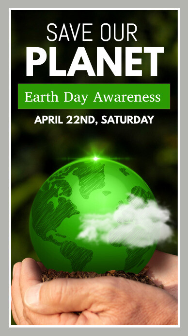 Black Earth Day Template Digital Display (9:16)