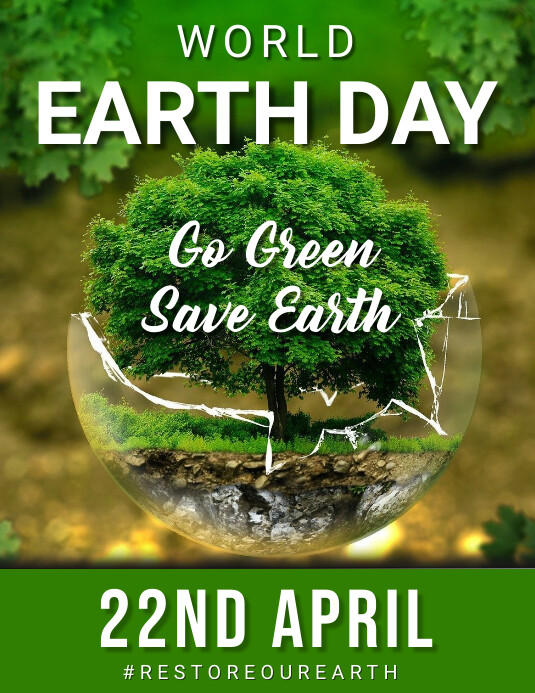 Earth day, event, greeting Pamflet (VSA Brief) template