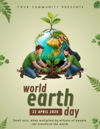 Earth Day 2026 Flyer Рекламная листовка (US Letter) template