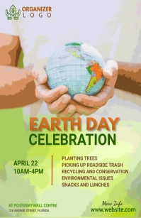 Earth Day banner Demi-page de format Wide template