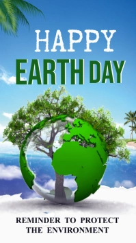 Earth Day Ecrã digital (9:16) template