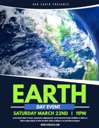 Blue Earth Day Video Flyer (US Letter) template