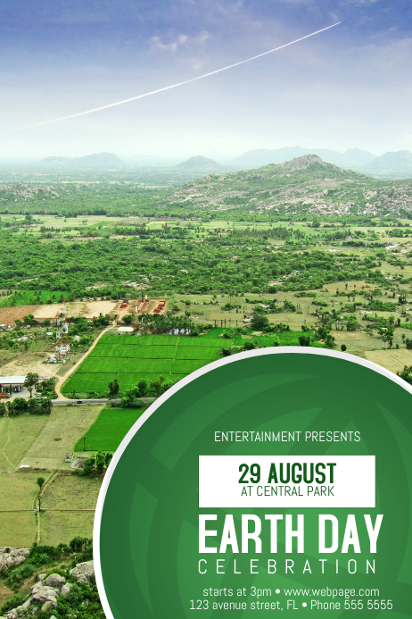 Green Earth Day Poster template