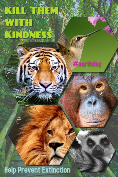 earth day, animal extinction, save the planet, nature, zoo Poster template