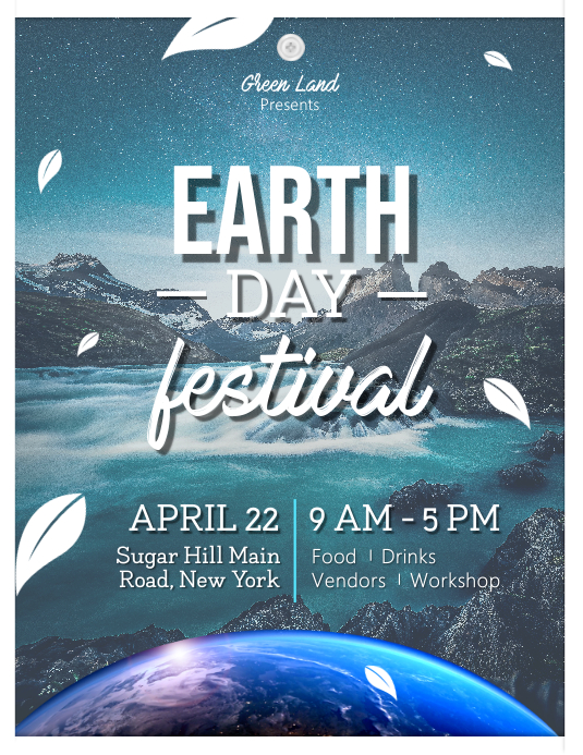 Earth Day Festival Event Flyer Pamflet (VSA Brief) template