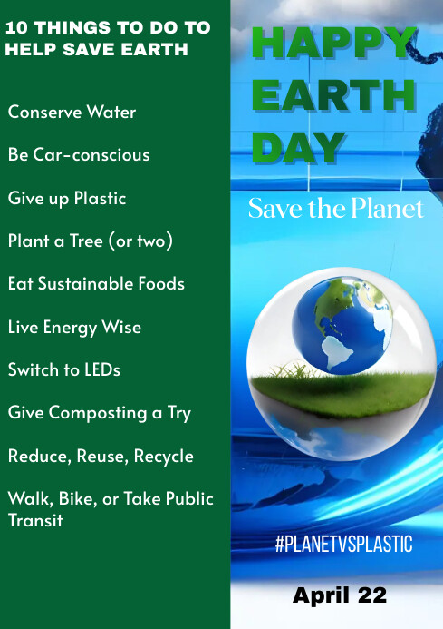 Earth Day / How to save earth / save earth A4 template