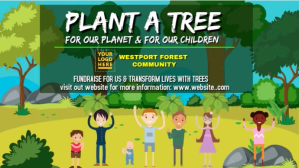 Hijau Tree Planting Fundraiser Digitalt display Template