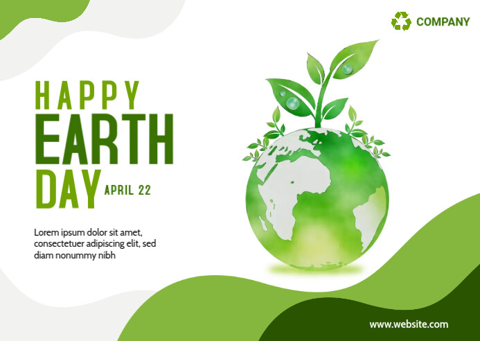 Earth Day Postcard Design template