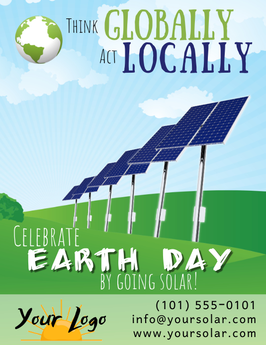 Earth Day Solar Power Flyer template