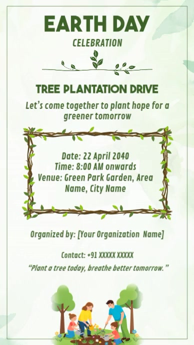 Copy of Earth Day Tree Plantation Drive Invitation Template | PosterMyWall