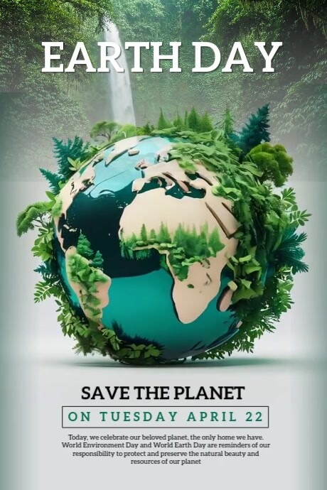 Earth day video template Cartaz