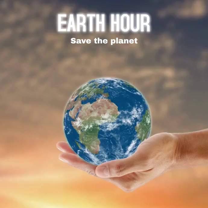 Earth Hour โพสต์บน Instagram template