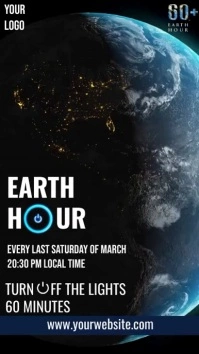 Earth hour template video Digital Display (9:16)