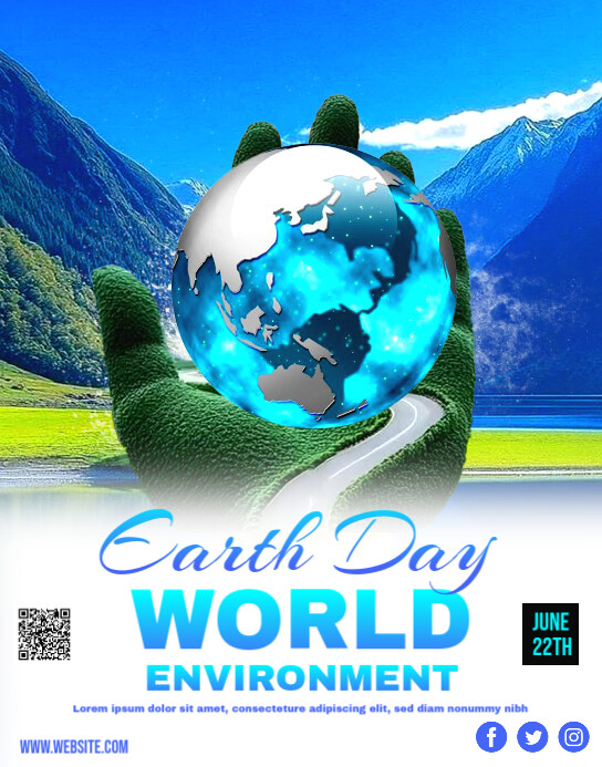 Earth World Environment Flyer Cartaz/placa template