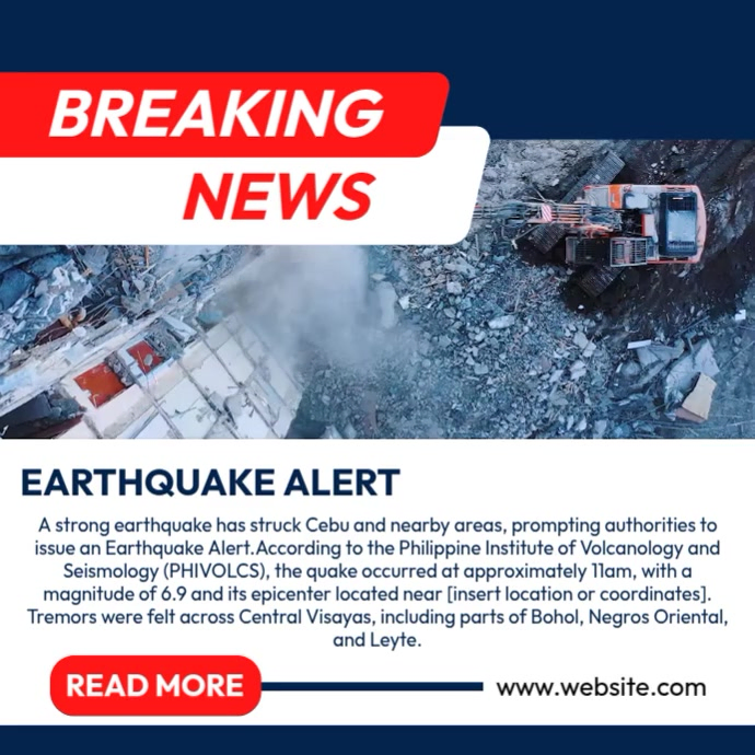 Earthquake Alert Instagram Post template