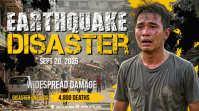 Earthquake Disaster Emergency YouTube Thumbnail template