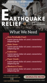 Earthquake Relief, Charity for earthquake Instagram Story template