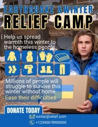 Earthquake Relief Camp Flyer template