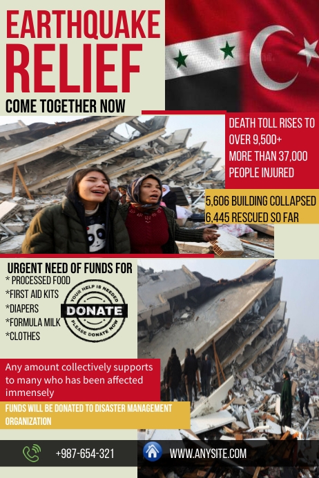 earthquake relief program poster Template | PosterMyWall