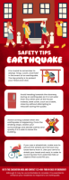 Earthquake Safety Tips Infographic Banner Half Page Letter template