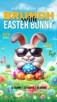 easter brunch, event, spring, party,brunch Instagram Story template