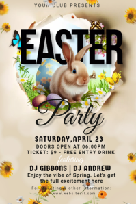 easter, event, spring, party Cartel de 4 × 6 pulg. template