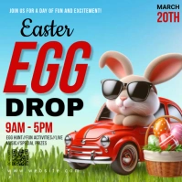 Hello Easter 2025, spring, event,egg drop Publicación de Instagram template