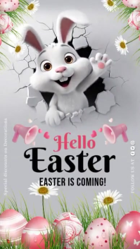 hello easter,spring,sale,event, easter is coming Instagram Story template
