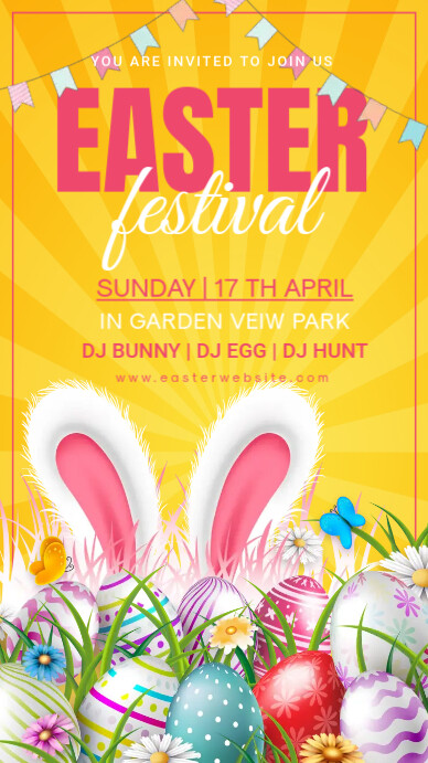happy easter, event,party,brunch Instagram 快拍 template