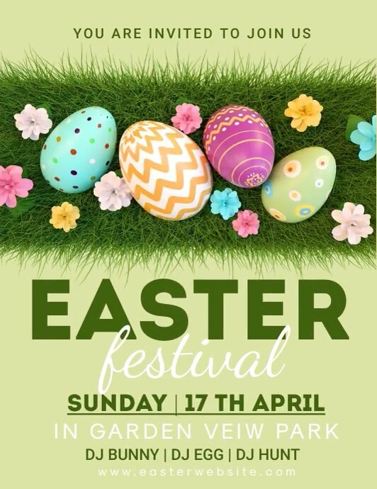 easter, event, spring, party,brunch Flyer (US Letter) template