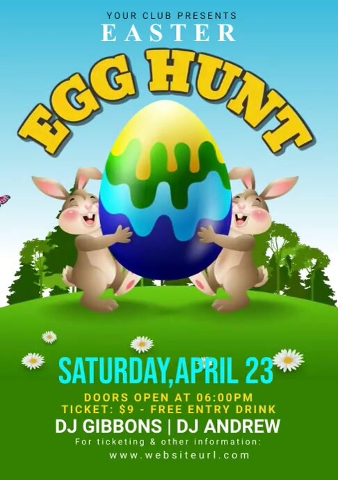 easter, event, spring, party A4 template