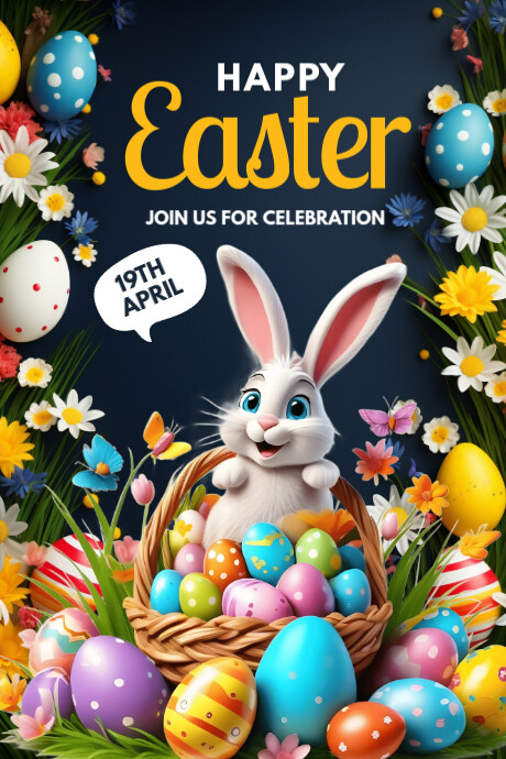 hello easter, event, spring, party Tumblr Graphic template