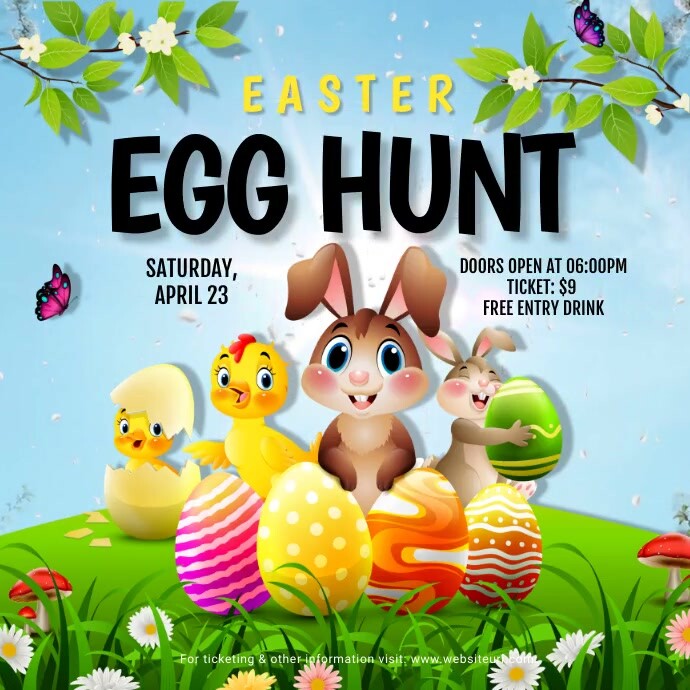 easter, event, spring, party 方形(1:1) template
