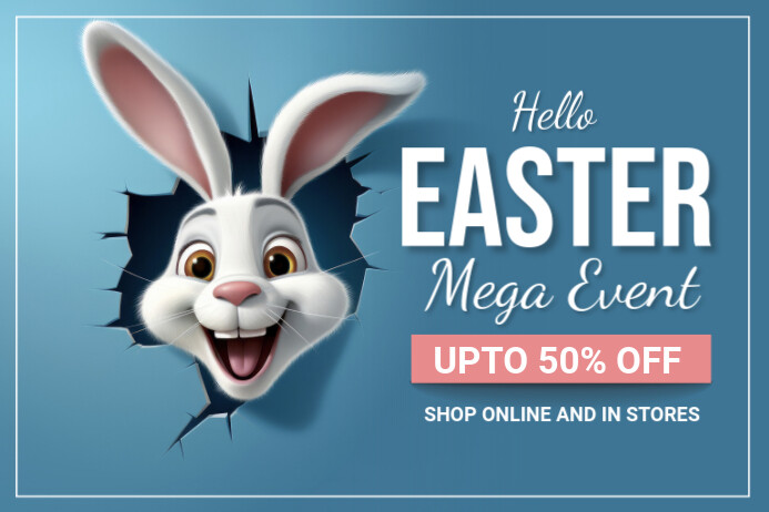 easter banner, event, spring, party แบนเนอร์ 4' × 6' template