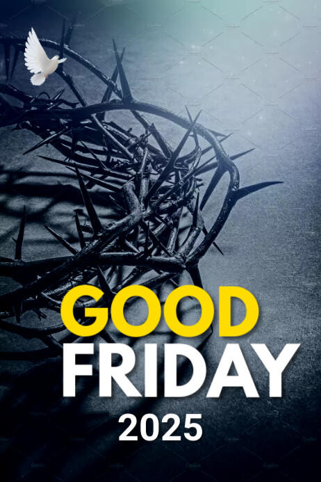 Easter, good friday, good friday service 海报 template