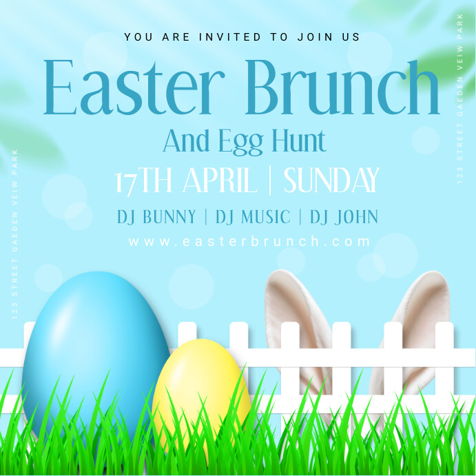 easter,spring, event,easter menu 方形(1:1) template