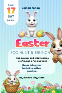 Easter and Egg Hunt Invitation Poster template