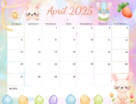 Easter April Calendar 2025 Pamflet (VSA Brief) template