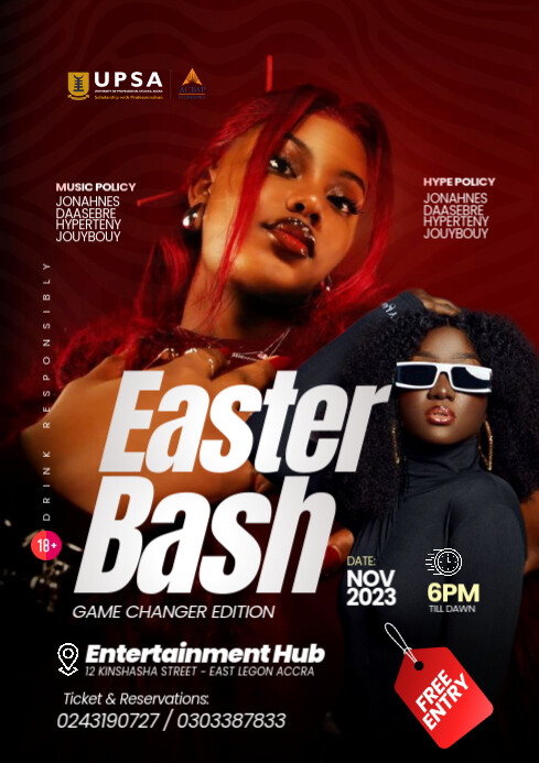 Easter Bash Party Design Template A4