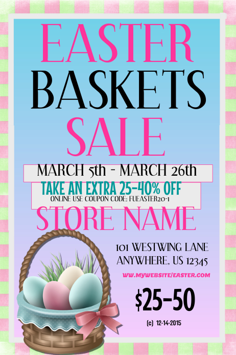Easter Basket  Sale Event Flyer  Template  PosterMyWall Easter Basket  Sale Event Flyer  Template  PosterMyWall