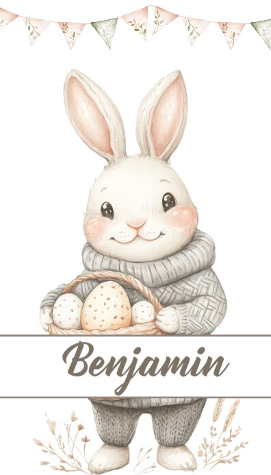 Easter Basket Tag Personalized Cartão de visita template