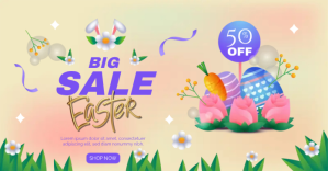 easter big sale Изображение, которым поделились на Facebook template