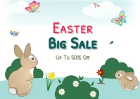 Easter Big Sale Postcard template