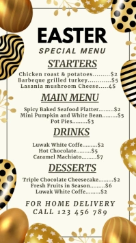 easter brunch,eater menu,event Digital Display (9:16) template