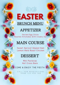 easter brunch,eater menu,event A4 template