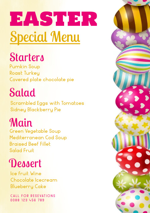 easter brunch,eater menu,event A1 template