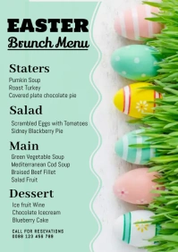 easter brunch,eater menu,event A5 template
